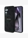 Guess PU Leather 4G Colored Ring MagSafe Backcover for Samsung Galaxy S25 Black Phone Case