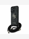 Guess Guess PU 4G Metall Logo Crossbody Strap Back Cover für iPhone 16 Schwarz