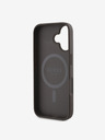 Guess Guess PU Leder 4G Farbiger Ring MagSafe Back Cover für iPhone 16 Plus Braun