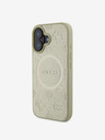 Guess Guess Saffiano Pfingstrose Stempel MagSafe Back Cover für iPhone 16 Gold