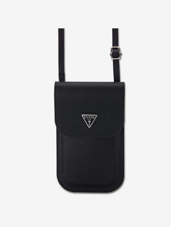 Guess Guess PU Grained Triangle Logo Handytasche Schwarz