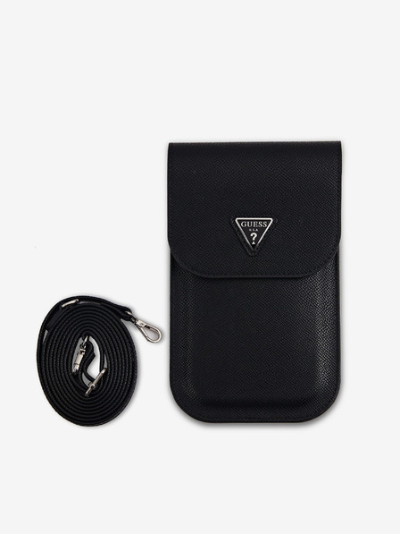 Guess Guess PU Grained Triangle Logo Handytasche Schwarz
