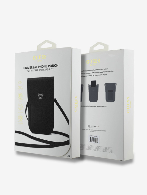 Guess Guess PU Grained Triangle Logo Handytasche Schwarz