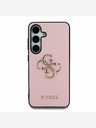 Guess Guess PU genarbtes 4G Metall-Logo Rückseite für Samsung Galaxy S25+ Pink