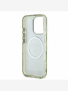 Guess Guess IML Glitter Magnolia und Triangle Logo MagSafe Back Cover für iPhone 16 Pro Max Grün