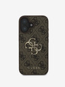 Guess Guess PU 4G Metall-Logo Rückseite für iPhone 16 Braun
