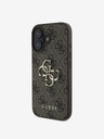 Guess Guess PU 4G Metall-Logo Rückseite für iPhone 16 Braun