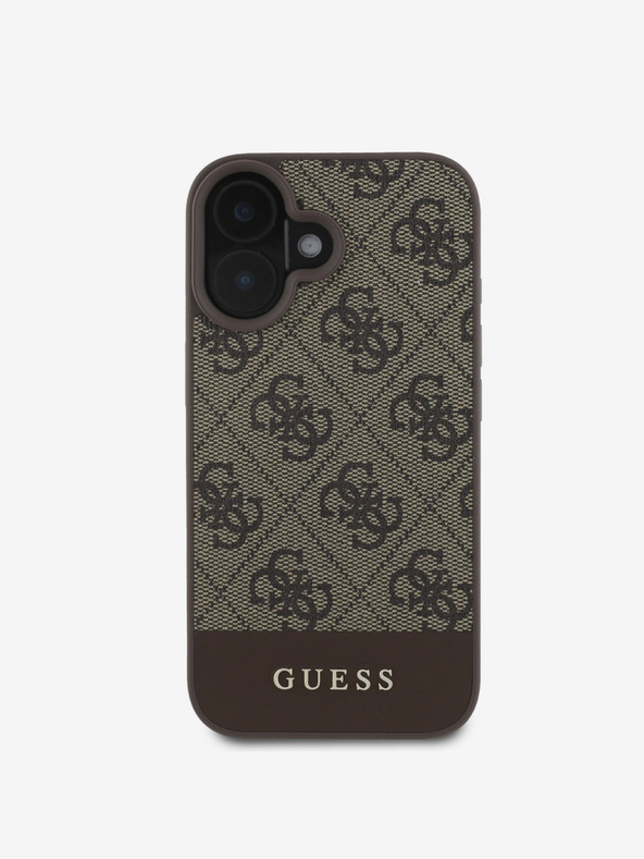 Guess Guess PU 4G Stripe Schutzhülle für iPhone 16 Braun