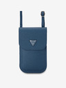 Guess Guess PU Genarbtes Dreieck Logo Handytasche Blau