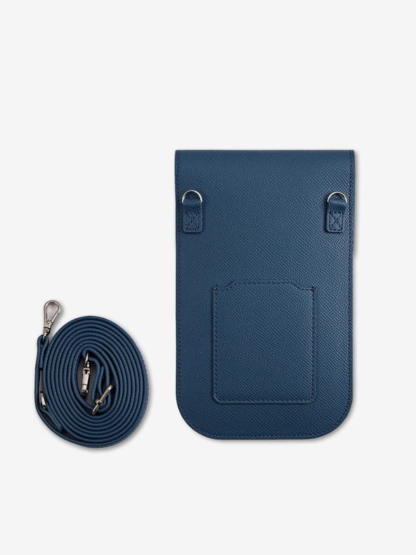 Guess Guess PU Genarbtes Dreieck Logo Handytasche Blau