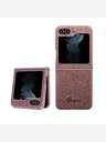 Guess PC/TPU Glitter Flakes Metal Logo Backcase for Samsung Galaxy Z Flip 5 Pink Phone Case