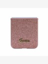 Guess PC/TPU Glitter Flakes Metal Logo Backcase for Samsung Galaxy Z Flip 5 Pink Phone Case