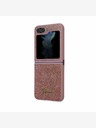 Guess PC/TPU Glitter Flakes Metal Logo Backcase for Samsung Galaxy Z Flip 5 Pink Phone Case
