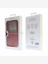 Guess PC/TPU Glitter Flakes Metal Logo Backcase for Samsung Galaxy Z Flip 5 Pink Phone Case