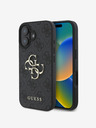 Guess Guess PU 4G Metall-Logo-Rückseite für iPhone 16 Plus Grau