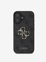 Guess Guess PU 4G Metall-Logo-Rückseite für iPhone 16 Plus Grau