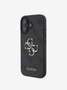 Guess Guess PU 4G Metall-Logo-Rückseite für iPhone 16 Plus Grau