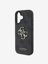 Guess Guess PU 4G Metall-Logo-Rückseite für iPhone 16 Plus Grau