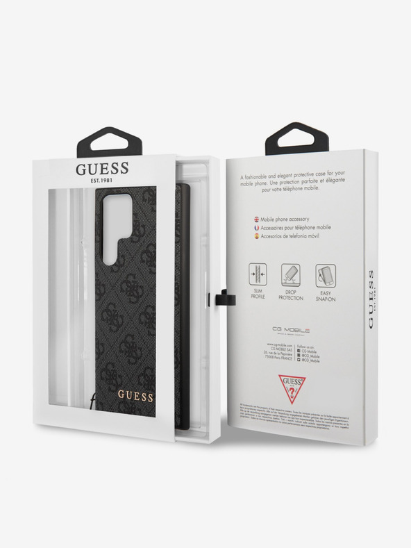 Guess 4G Charm Backcase for Samsung Galaxy S24 Ultra Grey Phone Case