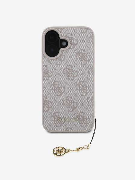 Guess Guess 4G Charm Back Cover für iPhone 16 Ton in Ton Pink