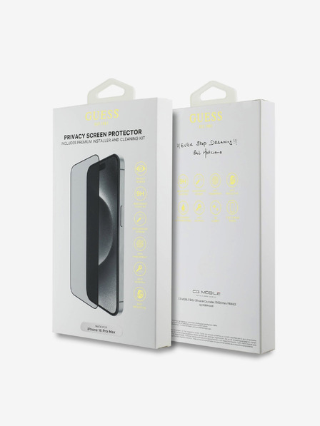 Guess Guess Gehärtetes Glas 2.5D PRIVACY für iPhone 16 Pro Max Schwarz
