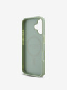 Guess Guess PU genarbtes klassisches Logo Logo MagSafe Back Cover für iPhone 16 Grün