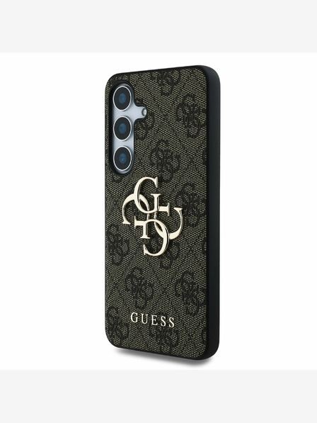 Guess Guess PU 4G Metall-Logo Rückseitenschutz für Samsung Galaxy S25+ Braun