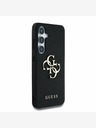 Guess Guess PU genarbtes 4G Metall-Logo-Rückcover für Samsung Galaxy S25+ Schwarz