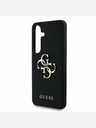 Guess Guess PU genarbtes 4G Metall-Logo-Rückcover für Samsung Galaxy S25+ Schwarz