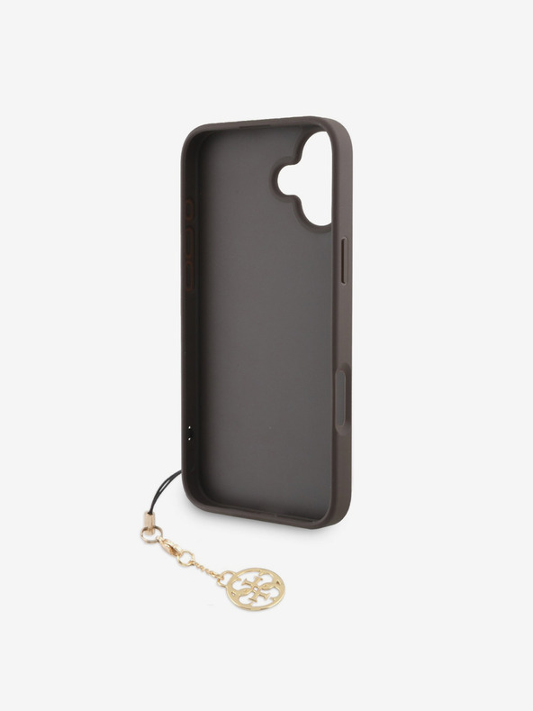 Guess Guess 4G Charm Back Cover für iPhone 16 Plus Ton in Ton Braun