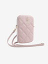 Guess Guess PU gesteppte 4G Handytasche mit Metall-Logo und Reißverschluss Pink