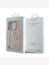 Guess Guess PU genarbtes 4G Metall-Logo Backcover für iPhone 15 Pro Max Pink
