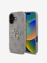 Guess Guess PU 4G Metall-Logo-Rückseite für iPhone 16 Plus Pink