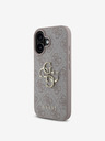 Guess Guess PU 4G Metall-Logo-Rückseite für iPhone 16 Plus Pink