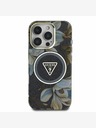 Guess Guess IML Glitter Magnolia und Triangle Logo MagSafe Back Cover für iPhone 16 Pro Max Schwarz