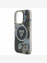 Guess Guess IML Glitter Magnolia und Triangle Logo MagSafe Back Cover für iPhone 16 Pro Max Schwarz
