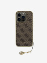 Guess Guess 4G Charm Back Cover für iPhone 15 Pro Braun