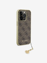 Guess Guess 4G Charm Back Cover für iPhone 15 Pro Braun