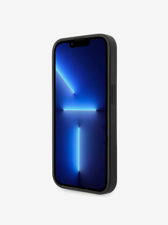 Guess Guess PU 4G Metall-Logo-Rückseite für iPhone 15 Pro Max Grau