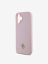 Guess Guess PU PU genarbt 4G Small Metal Logo MagSafe Back Cover für iPhone 16 Plus Pink