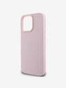 Guess Guess PU genarbtes klassisches Logo MagSafe Back Cover für iPhone 16 Pro Max Rosa