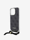 Guess Guess IML 4G Printed Crossbody Strap Back Cover für iPhone 16 Pro Schwarz