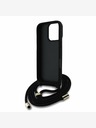 Guess Guess PU PU 4G Metal Logo Crossbody Strap Back Cover für iPhone 16 Pro Braun