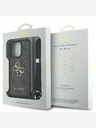 Guess Guess PU PU 4G Metal Logo Crossbody Strap Back Cover für iPhone 16 Pro Braun