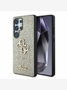 Guess Guess PU Fixed Glitter 4G Metall-Logo Rückseite für Samsung Galaxy S25 Ultra Gold