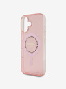 Guess Guess IML Strass Ring MagSafe Back Cover für iPhone 16 Pink
