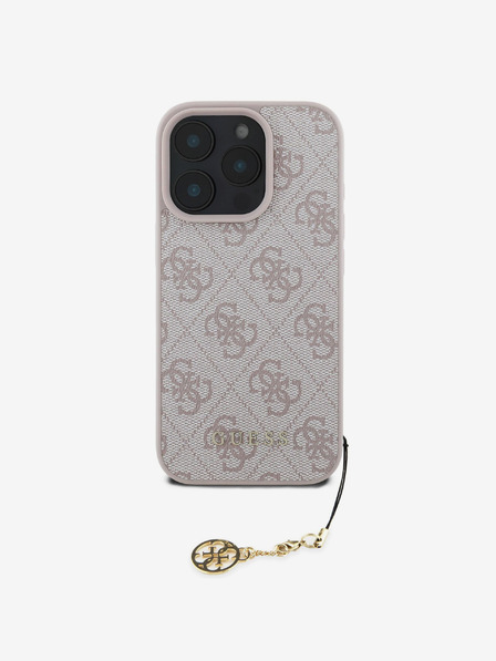 Guess Guess 4G Charm Back Cover für iPhone 16 Pro Max Ton in Ton Pink