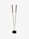Guess Guess PU 4G Strass-Dreieck Metall-Logo Backcover + Crossbody Strap für iPhone 16 Braun