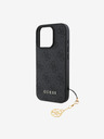 Guess Guess 4G Charm Back Cover für iPhone 16 Pro Ton in Ton Grau