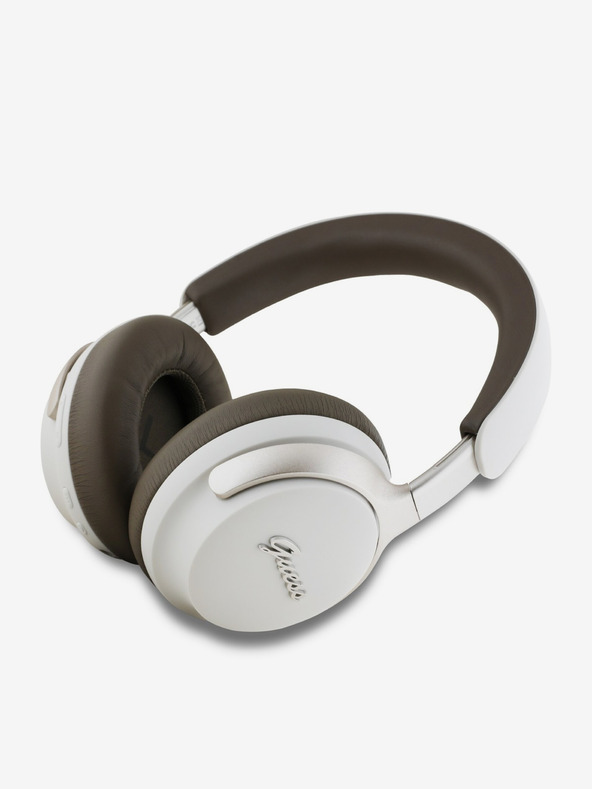 Guess Guess PU Leder Script Logo ANC/ENC Kabellose Kopfhörer Beige